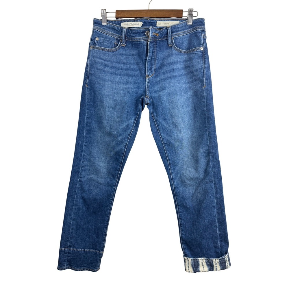 Pilcro by Anthropologie Slim Boyfriend Jeans Size 27 Cuffed Hem Medium Wash‎